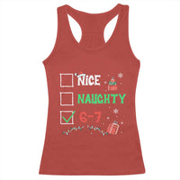 Funny 67 Christmas Racerback Tank Top Nice Naughty 67 Xmas Checklist - Wonder Print Shop