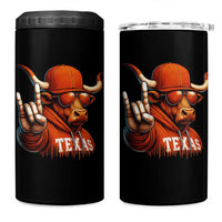 Texas Fan 4 in 1 Can Cooler Tumbler Orange Longhorns Cow Texas Pride Sport Lover - Wonder Print Shop