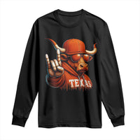 Texas Fan Long Sleeve Shirt Orange Longhorns Cow Texas Pride Sport Lover - Wonder Print Shop