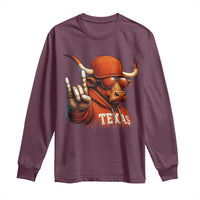 Texas Fan Long Sleeve Shirt Orange Longhorns Cow Texas Pride Sport Lover - Wonder Print Shop