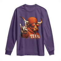 Texas Fan Long Sleeve Shirt Orange Longhorns Cow Texas Pride Sport Lover - Wonder Print Shop