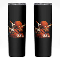 Texas Fan Skinny Tumbler Orange Longhorns Cow Texas Pride Sport Lover - Wonder Print Shop