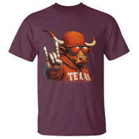 Texas Fan T Shirt Orange Longhorns Cow Texas Pride Sport Lover - Wonder Print Shop