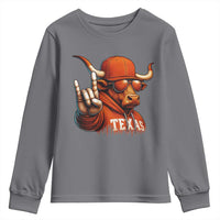 Texas Fan Youth Sweatshirt Orange Longhorns Cow Texas Pride Sport Lover - Wonder Print Shop