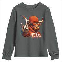 Texas Fan Youth Sweatshirt Orange Longhorns Cow Texas Pride Sport Lover - Wonder Print Shop