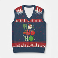 Funny Christmas Santa Ho Ho Ho 67 V-Neck Knit Sweater Vest Six Seven Meme 6 7 Xmas Bauble - Wonder Print Shop