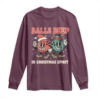 Funny Christmas Bowling Long Sleeve Shirt Balls Deep In Christmas Spirit - Wonder Print Shop