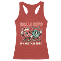 Funny Christmas Bowling Racerback Tank Top Balls Deep In Christmas Spirit - Wonder Print Shop