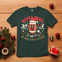 Funny Xmas American Football T Shirt Balls Deep In Christmas Spirit Game Day - Wonder Print Shop