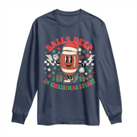 Funny Xmas American Football Long Sleeve Shirt Balls Deep In Christmas Spirit Game Day - Wonder Print Shop