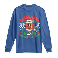 Funny Xmas American Football Long Sleeve Shirt Balls Deep In Christmas Spirit Game Day - Wonder Print Shop