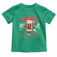 Funny Xmas American Football Toddler T Shirt Balls Deep In Christmas Spirit Game Day - Wonder Print Shop