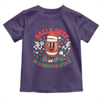 Funny Xmas American Football Toddler T Shirt Balls Deep In Christmas Spirit Game Day - Wonder Print Shop