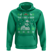 The Dude Abides Christmas Bowling Hoodie Funny Bowling Movie - Wonder Print Shop