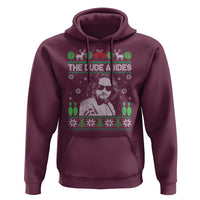 The Dude Abides Christmas Bowling Hoodie Funny Bowling Movie - Wonder Print Shop
