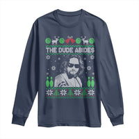 The Dude Abides Christmas Bowling Long Sleeve Shirt Funny Bowling Movie - Wonder Print Shop