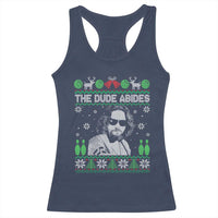 The Dude Abides Christmas Bowling Racerback Tank Top Funny Bowling Movie - Wonder Print Shop