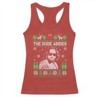 The Dude Abides Christmas Bowling Racerback Tank Top Funny Bowling Movie - Wonder Print Shop