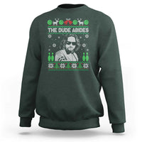 The Dude Abides Christmas Bowling Sweatshirt Funny Bowling Movie - Wonder Print Shop