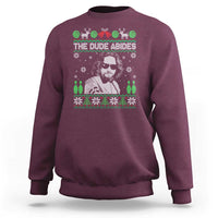 The Dude Abides Christmas Bowling Sweatshirt Funny Bowling Movie - Wonder Print Shop