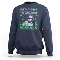The Dude Abides Christmas Bowling Sweatshirt Funny Bowling Movie - Wonder Print Shop