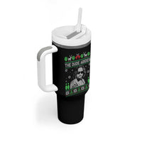 The Dude Abides Christmas Bowling Tumbler With Handle Funny Bowling Movie - Wonder Print Shop