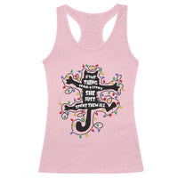 Christmas Movie Fried Pussy Cat Racerback Tank Top If That Thing Had 9 Lives She Just Spent Them All - Wonder Print Shop