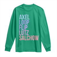 Figure Skating Lovers Long Sleeve Shirt Funny Axel Loop Flip Lutz Salchow - Wonder Print Shop