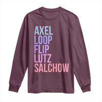 Figure Skating Lovers Long Sleeve Shirt Funny Axel Loop Flip Lutz Salchow - Wonder Print Shop