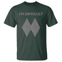 Funny Ski Snowboard T Shirt I'm Difficult Double Black Diamonds - Wonder Print Shop