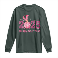 Funny Howdy 2025 Happy New Year Long Sleeve Shirt Cowgirl New Year's Eve Party Disco Ball