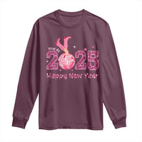 Funny Howdy 2025 Happy New Year Long Sleeve Shirt Cowgirl New Year's Eve Party Disco Ball