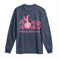 Funny Howdy 2025 Happy New Year Long Sleeve Shirt Cowgirl New Year's Eve Party Disco Ball