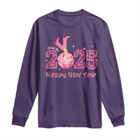 Funny Howdy 2025 Happy New Year Long Sleeve Shirt Cowgirl New Year's Eve Party Disco Ball