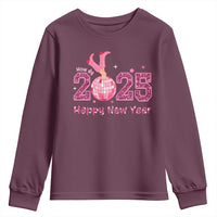Funny Howdy 2025 Happy New Year Youth Sweatshirt Cowgirl New Year's Eve Party Disco Ball