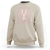 New Year's Social Club 2025 Sweatshirt Coquette Champagne Bottles - Wonder Print Shop