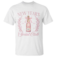 New Year's Social Club 2025 T Shirt Coquette Champagne Bottles - Wonder Print Shop