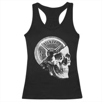 Skull 45 lbs Plate Weight Lifting Gym Workout Racerback Tank Top - Wonder Print Shop