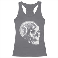Skull 45 lbs Plate Weight Lifting Gym Workout Racerback Tank Top - Wonder Print Shop