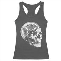 Skull 45 lbs Plate Weight Lifting Gym Workout Racerback Tank Top - Wonder Print Shop