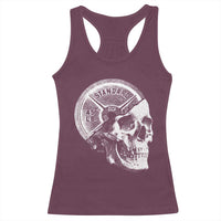 Skull 45 lbs Plate Weight Lifting Gym Workout Racerback Tank Top - Wonder Print Shop