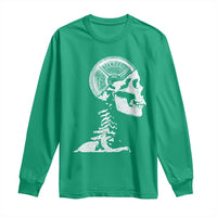 Funny Skeleton 45 lbs Plate Weight Lifting Gym Working Out Long Sleeve Shirt - Wonder Print Shop