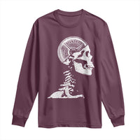Funny Skeleton 45 lbs Plate Weight Lifting Gym Working Out Long Sleeve Shirt - Wonder Print Shop