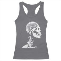 Funny Skeleton 45 lbs Plate Weight Lifting Gym Working Out Racerback Tank Top - Wonder Print Shop