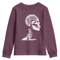 Funny Skeleton 45 lbs Plate Weight Lifting Gym Working Out Youth Sweatshirt - Wonder Print Shop