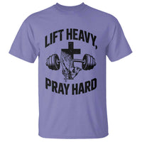 Lift Heavy Pray Hard T Shirt Christian Workout Jesus Gym Lifting - Wonder Print Shop