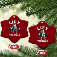 Funny Lift You Fools Ceramic Ornament Swole Wizard Weightlifting Bodybuilding Gym - Wonder Print Shop