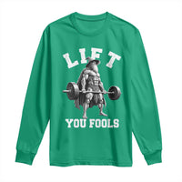 Funny Lift You Fools Long Sleeve Shirt Swole Wizard Weightlifting Bodybuilding Gym - Wonder Print Shop