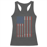 Fitness Gym Barbell Powerlifting Patriotic American Flag Racerback Tank Top - Wonder Print Shop