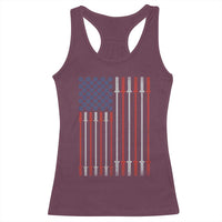 Fitness Gym Barbell Powerlifting Patriotic American Flag Racerback Tank Top - Wonder Print Shop
